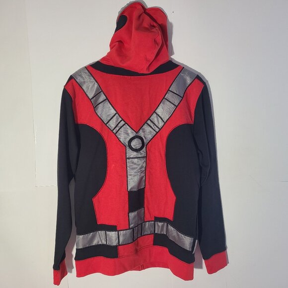 Marvel Deadpool Red/Black Full ZIp Hood Jacket/Cosplay Size Large - Picture 2 of 4